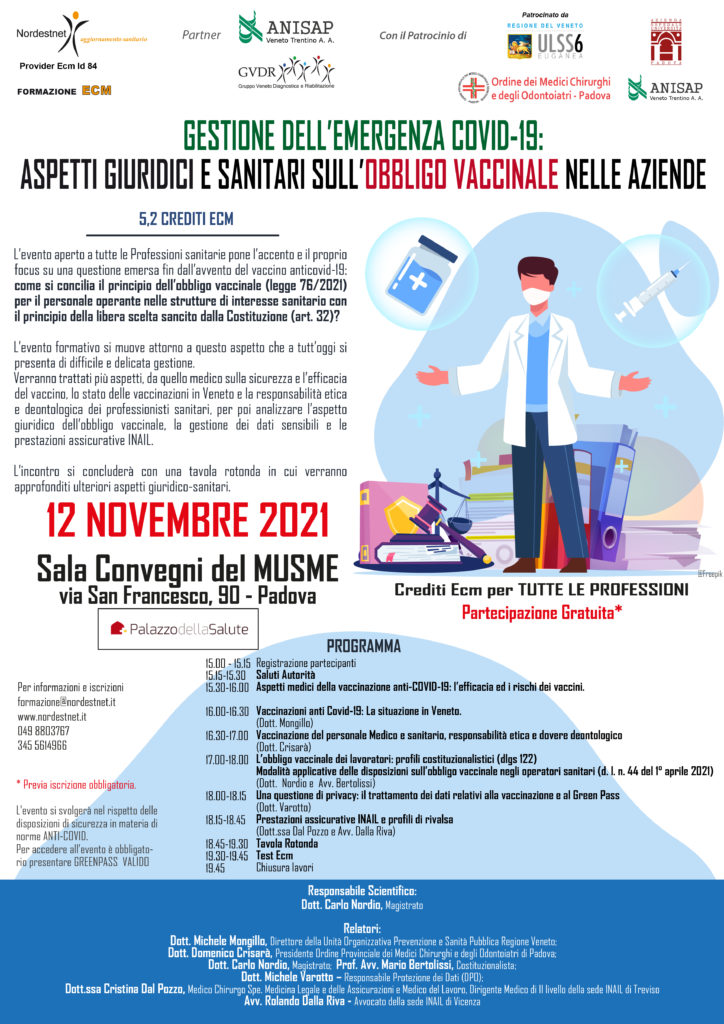 Gestione dell’emergenza Covid-19: aspetti giuridici e sanitari