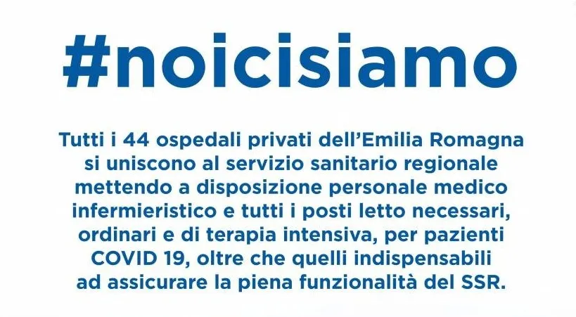 Accordo AIOP ER e Regione Emilia-Romagna. Nuovi posti dagli Ospedali Privati per fronteggiare il CoronaVirus