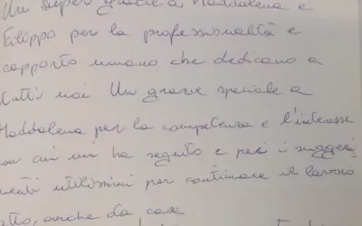 Nuovo ringraziamento per i fisioterapisti di Cadoneghe